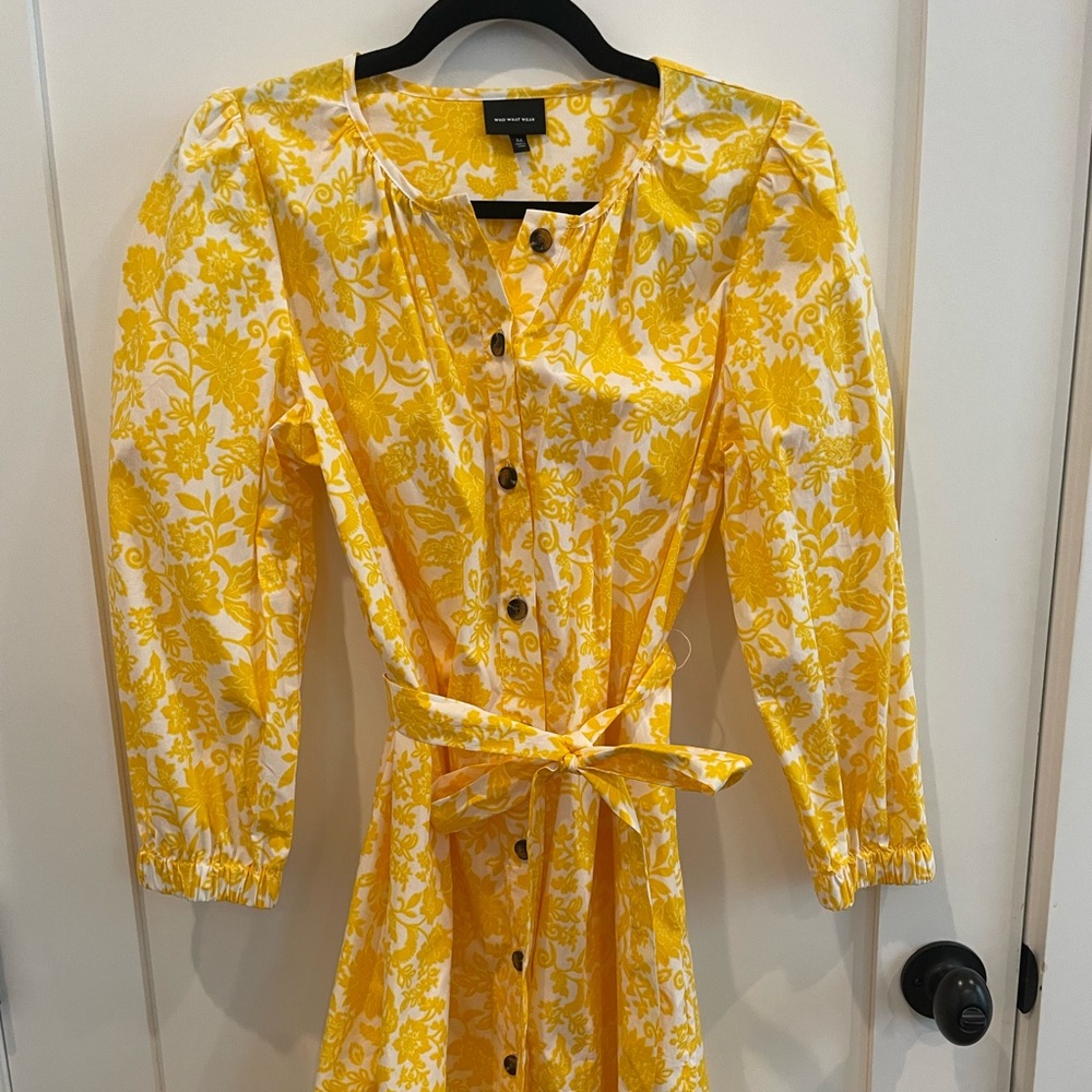 New without Tags- Who What Wear for Target yellow Floral Dress; Medium